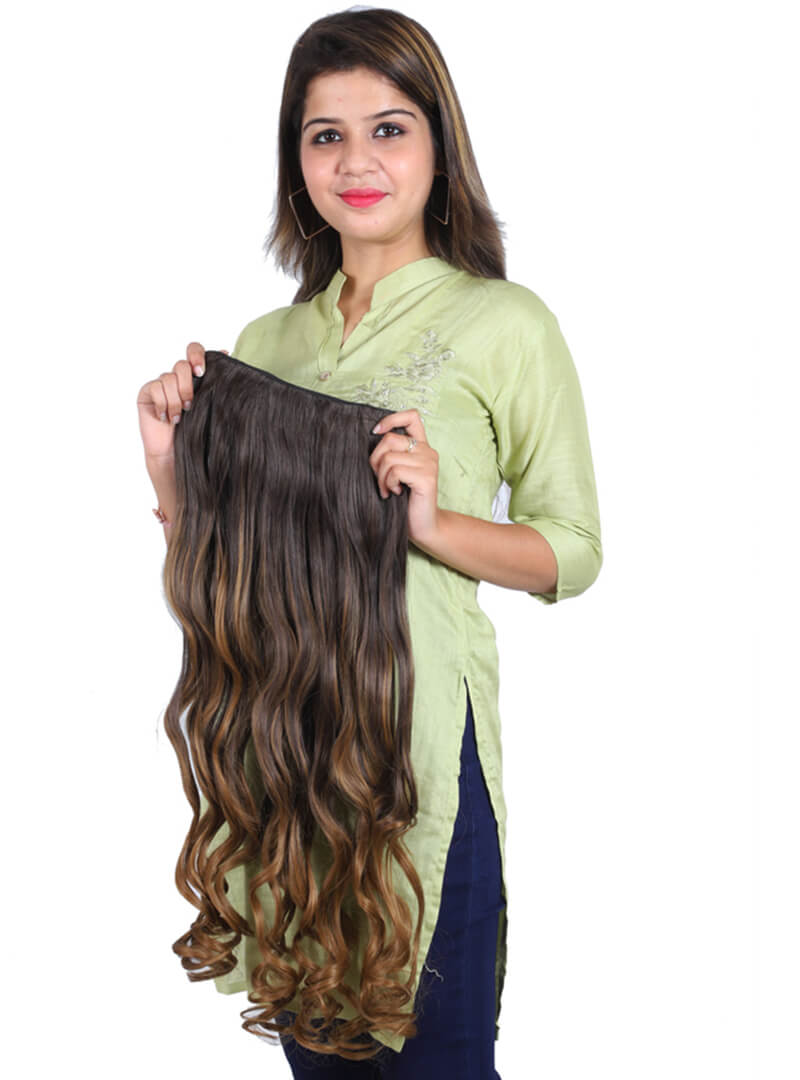 Buy 5 Clips Curly/Wavy Ombre(4T27) Matte Finish Premium Synthetic